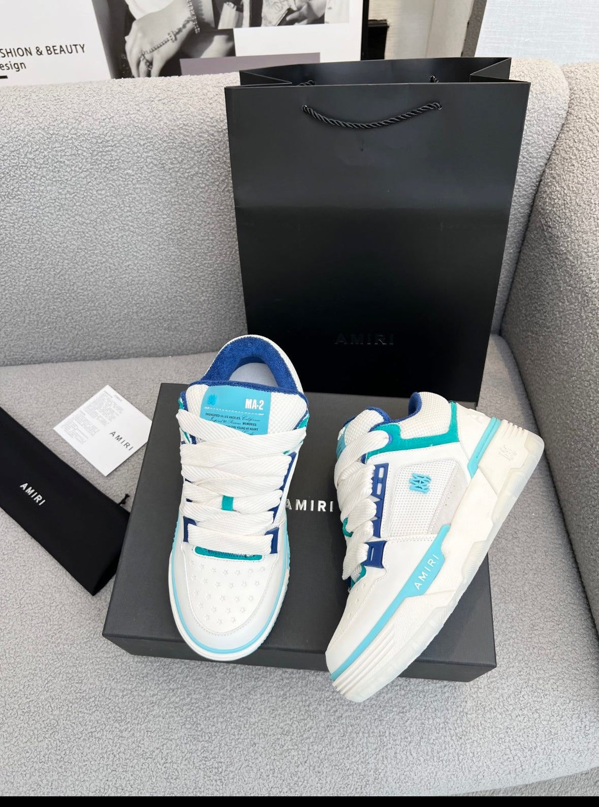 Amiri MA-1 White Light Blue
